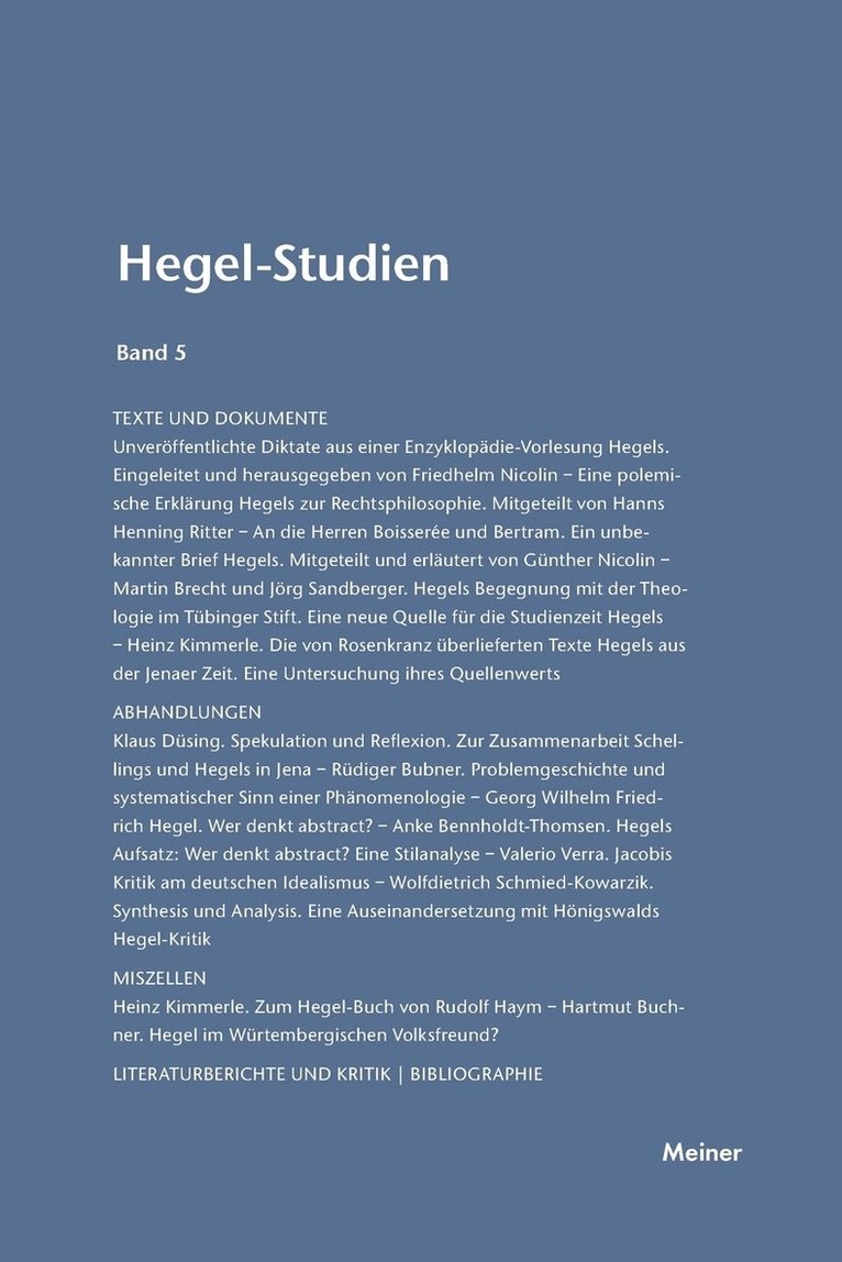 Hegel-Studien / Hegel-Studien Band 5 (1969) 1