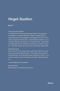 bokomslag Hegel-Studien / Hegel-Studien Band 7 (1972)