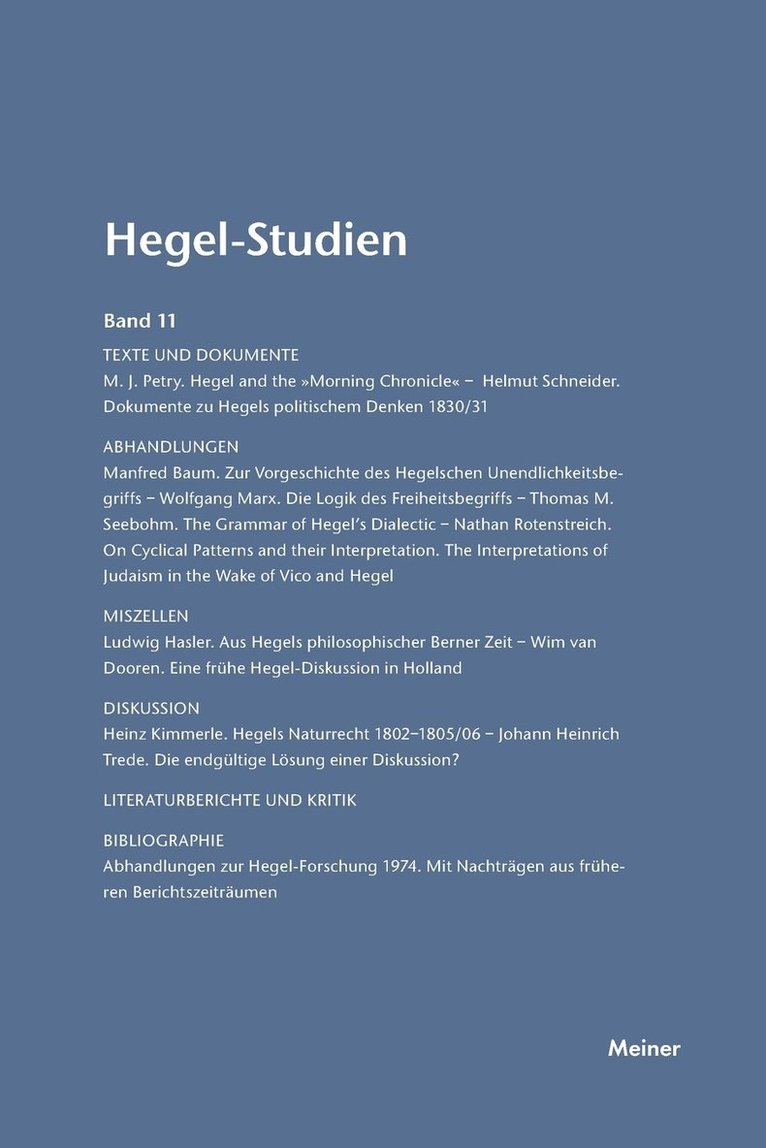 Hegel-Studien / Hegel-Studien Band 11 (1976) 1