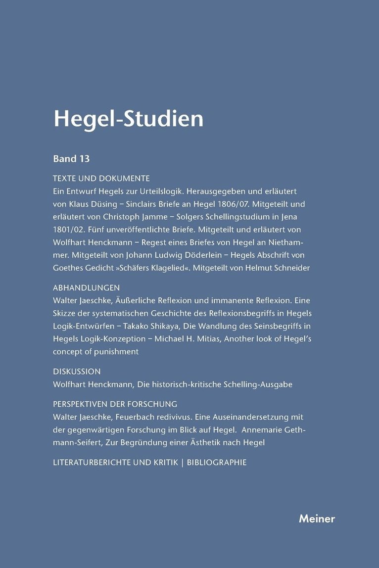 Hegel-Studien / Hegel-Studien 1