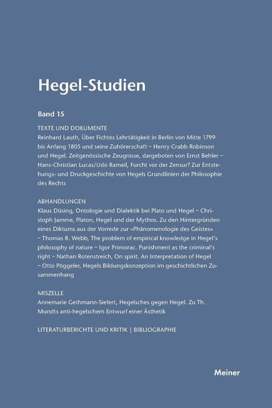 Otto Pöggeler, Friedhelm Nicolin - Hegel-Studien / Hegel-Studien, Häftad