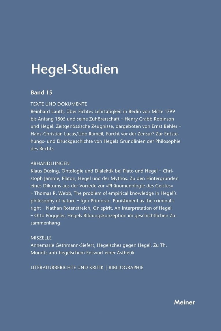 Otto Pöggeler, Friedhelm Nicolin - Hegel-Studien / Hegel-Studien, Häftad