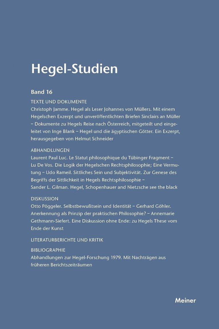 Hegel-Studien / Hegel-Studien Band 16 (1981) 1