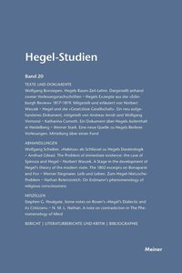 bokomslag Hegel-Studien / Hegel-Studien Band 20 (1985)