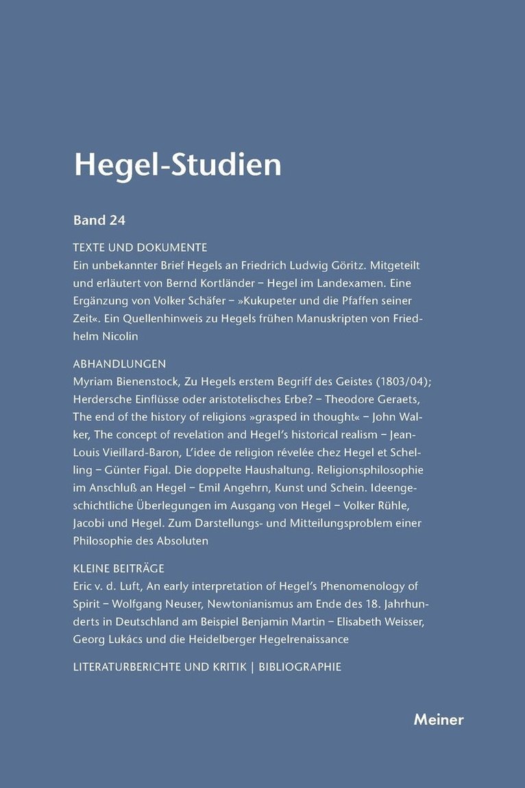 Hegel-Studien / Hegel-Studien 1