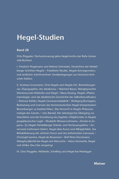 Otto Pöggeler, Friedhelm Nicolin - Hegel-Studien / Hegel-Studien, Häftad