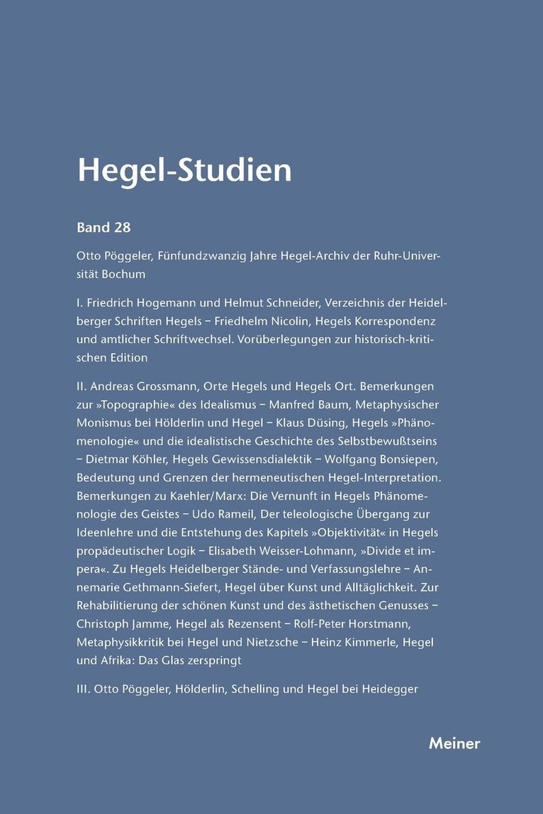 Hegel-Studien / Hegel-Studien 1