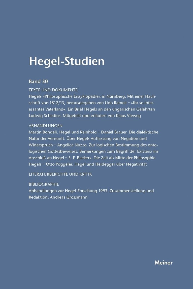 Hegel-Studien / Hegel-Studien Band 30 (1995) 1