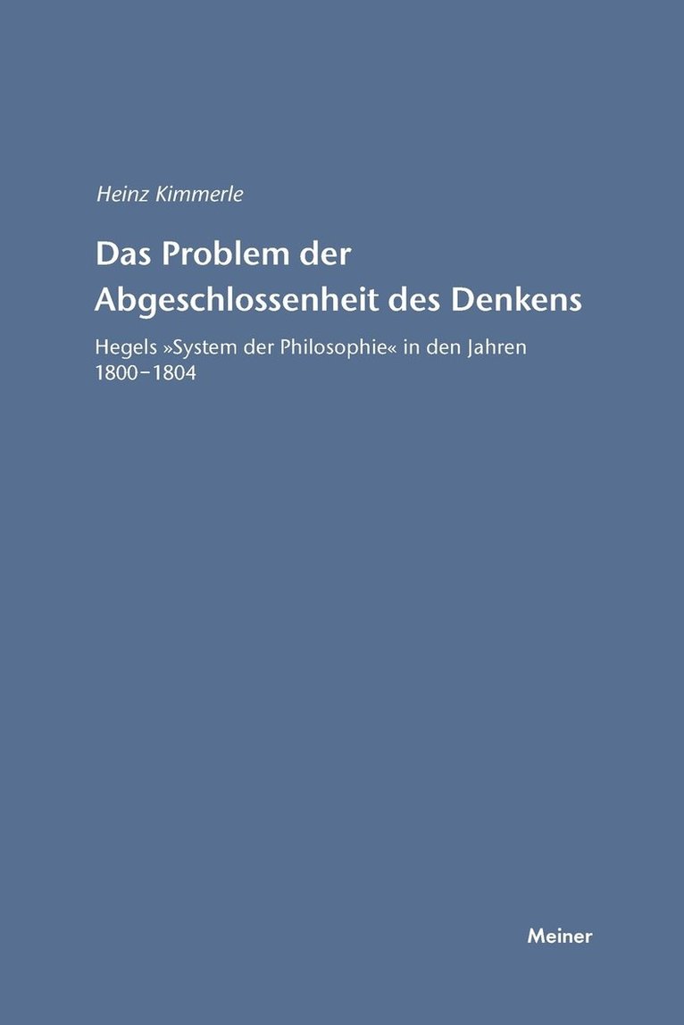 Das Problem der Abgeschlossenheit des Denkens 1