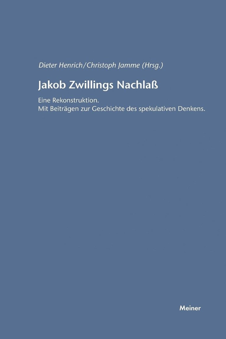 Jakob Zwillings Nachlass 1