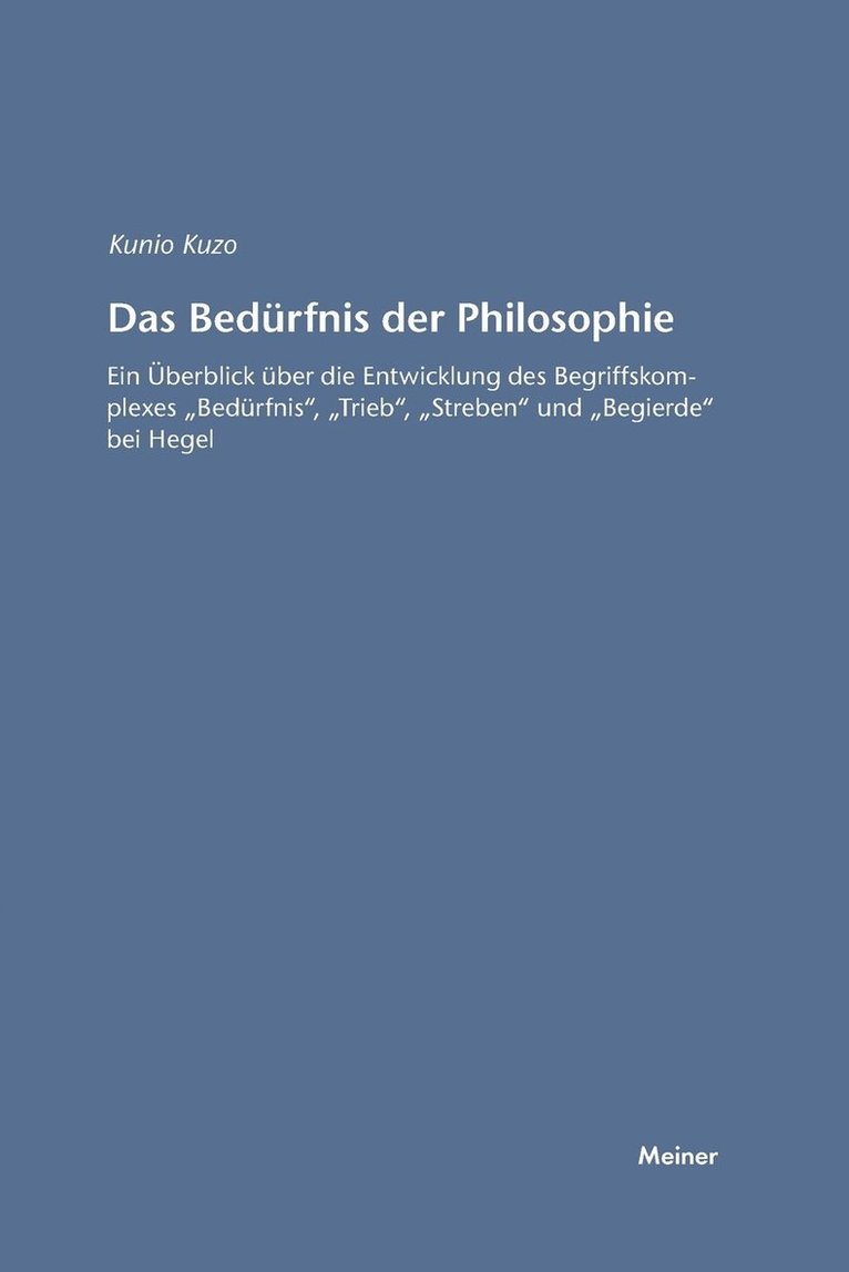 Das Bedurfnis der Philosophie 1