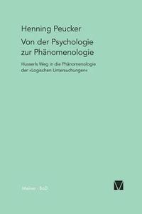 bokomslag Von der Psychologie zur Phänomenologie