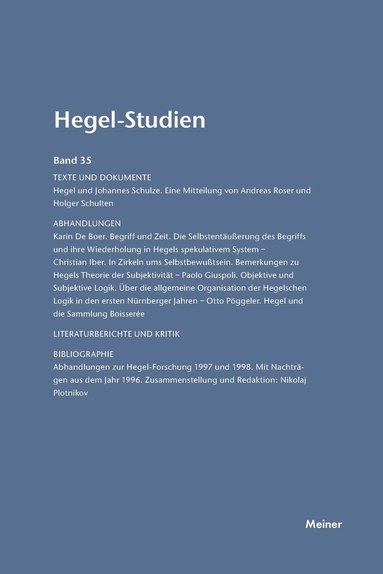 Otto Pöggeler, Friedhelm Nicolin - Hegel-Studien / Hegel-Studien Band 35 (2000), Häftad