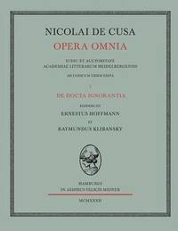 bokomslag Nicolai de Cusa Opera omnia / Nicolai de Cusa Opera omnia. Volumen I.