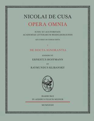 bokomslag Nicolai de Cusa Opera omnia / Nicolai de Cusa Opera omnia. Volumen I.