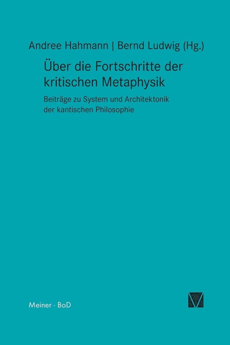 Über die Fortschritte der kritischen Metaphysik
