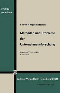 bokomslag Methoden und Probleme der Unternehmensforschung