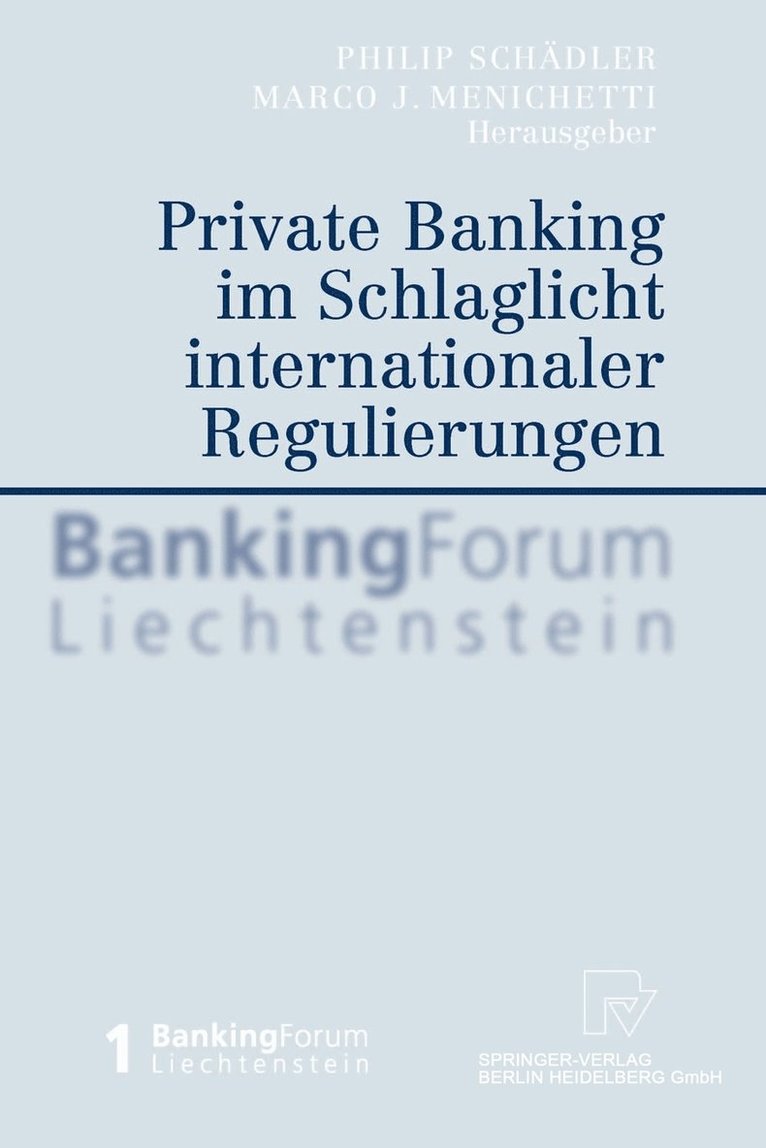 Private Banking Im Schlaglicht Internationaler Regulierungen 1