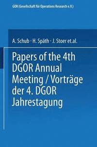 bokomslag Vortrge der Jahrestagung 1974 DGOR Papers of the Annual Meeting