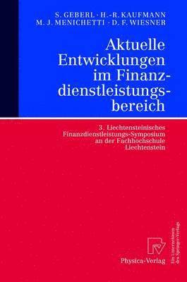 bokomslag Aktuelle Entwicklungen im Finanzdienstleistungsbereich