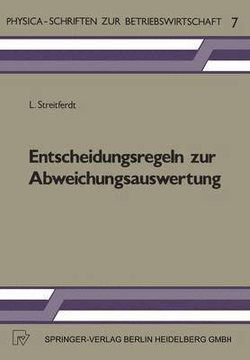 bokomslag Entscheidungsregeln zur Abweichungsauswertung