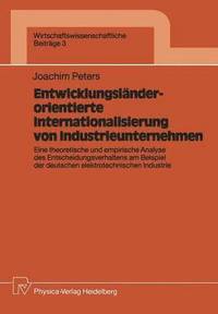 bokomslag Entwicklungslnderorientierte Internationalisierung von Industrieunternehmen