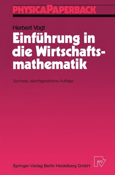 bokomslag Einfhrung in die Wirtschaftsmathematik