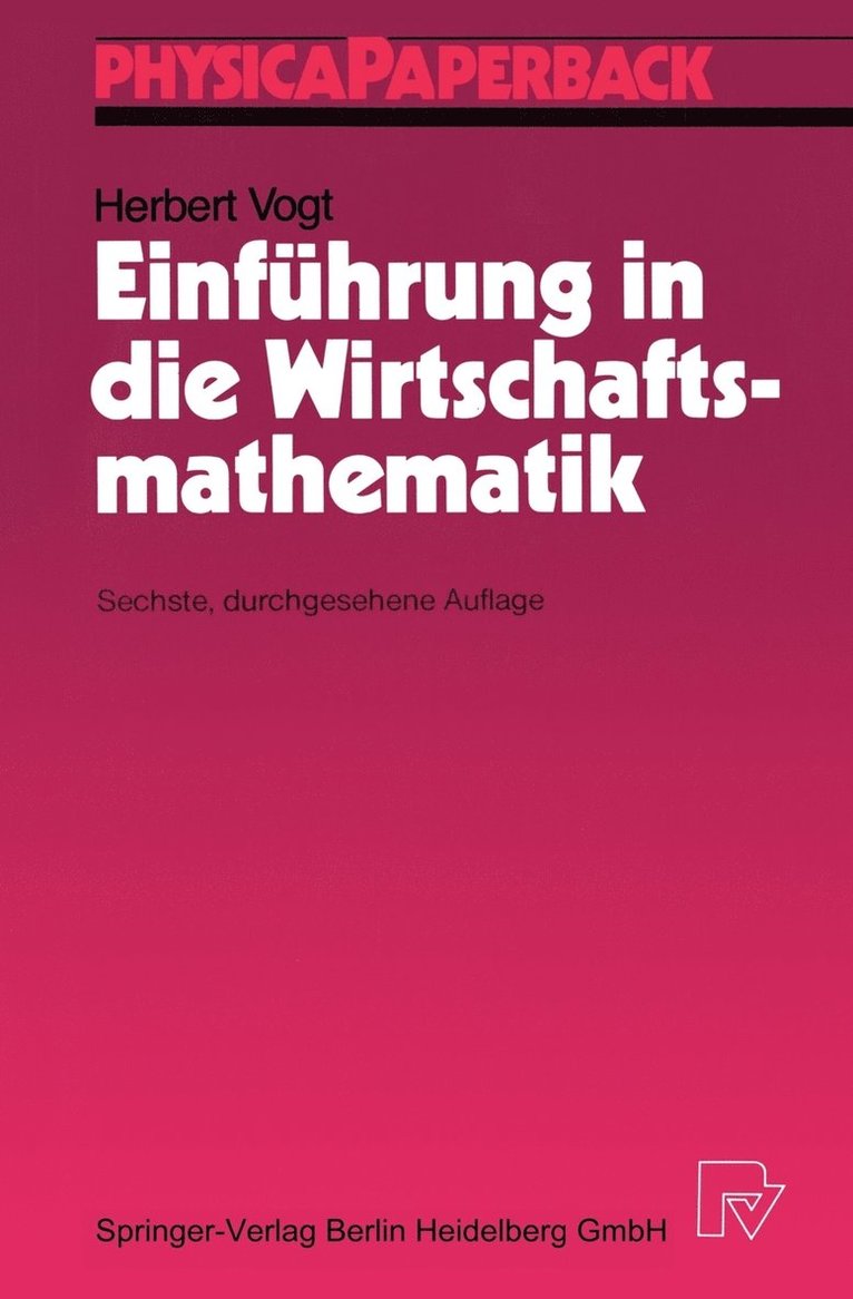 Einfhrung in die Wirtschaftsmathematik 1