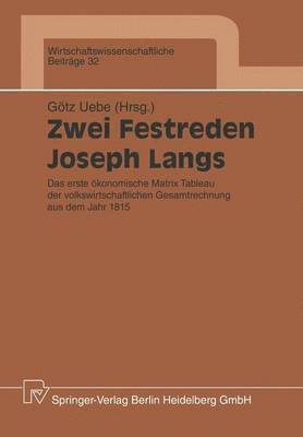 Zwei Festreden Joseph Langs 1