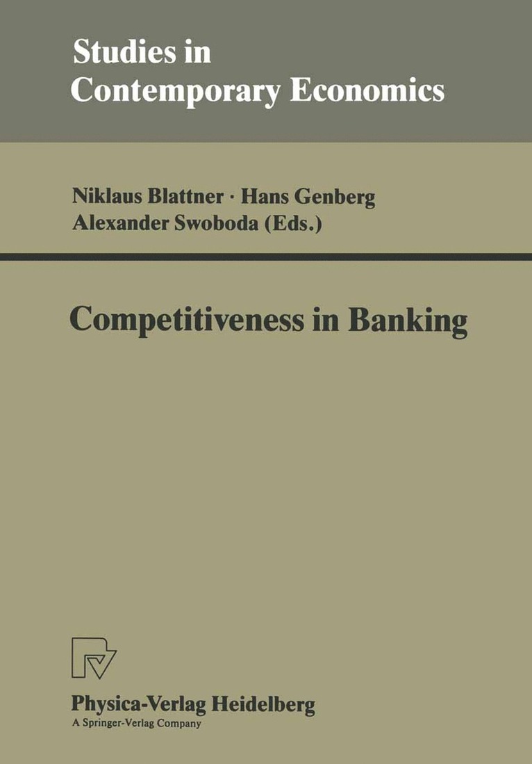 Niklaus Blattner, Hans Genberg, ALexander Swoboda, Alexander Swoboda - Competitiveness in Banking, Häftad