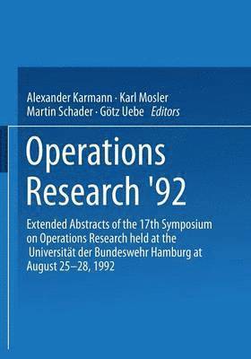 bokomslag Operations Research 92