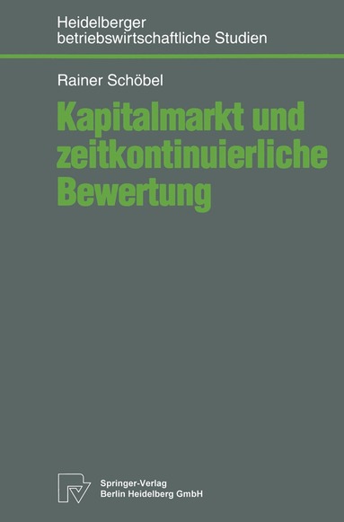 Rainer Schöbel - Kapitalmarkt und zeitkontinuierliche Bewertung, Häftad