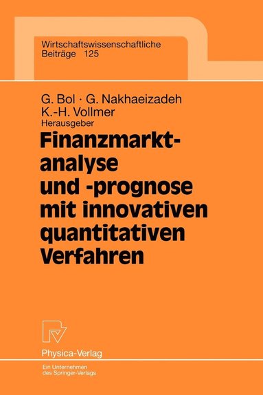 bokomslag Finanzmarktanalyse und- prognose mit innovativen quantitativen Verfahren