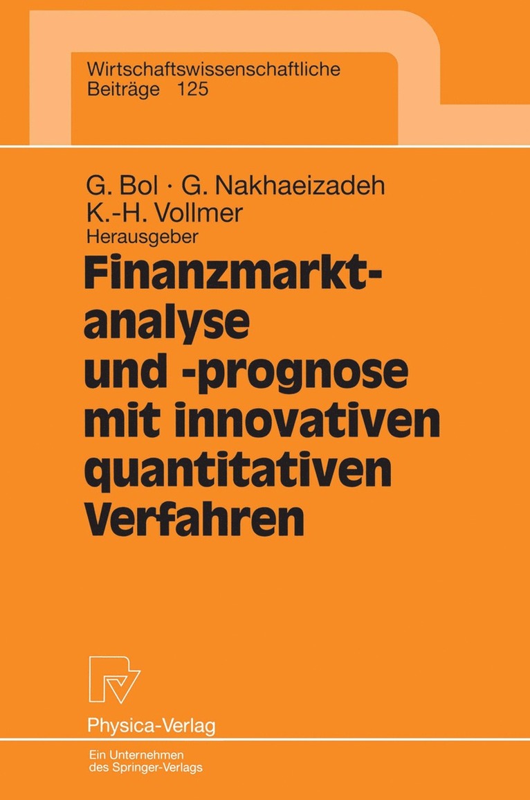 Finanzmarktanalyse und- prognose mit innovativen quantitativen Verfahren 1