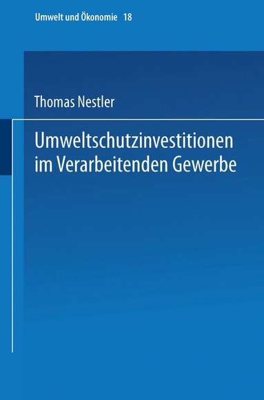 bokomslag Umweltschutzinvestitionen im Verarbeitenden Gewerbe