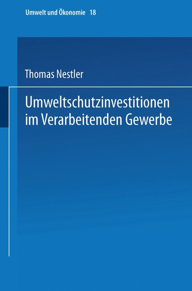 bokomslag Umweltschutzinvestitionen im Verarbeitenden Gewerbe