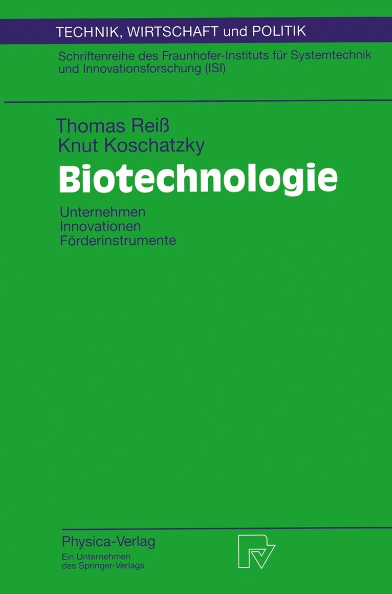 Thomas Reiß, Knut Koschatzky - Biotechnologie, Häftad