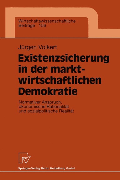 bokomslag Existenzsicherung in der marktwirtschaftlichen Demokratie