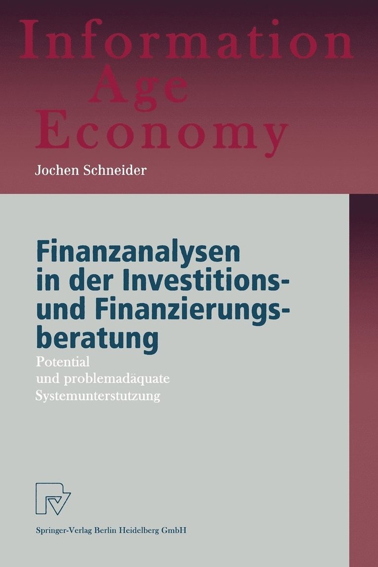 Finanzanalysen in der Investitions- und Finanzierungsberatung 1