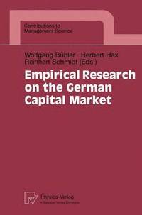 bokomslag Empirical Research on the German Capital Market