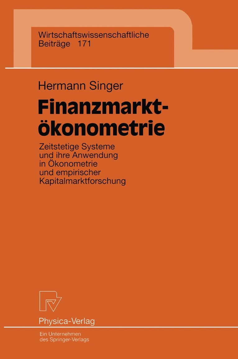 Hermann Singer - Finanzmarktökonometrie, Häftad