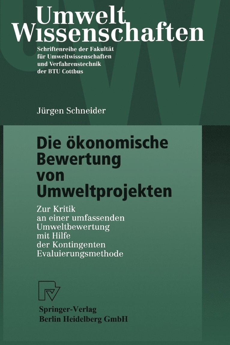 Die konomische Bewertung von Umweltprojekten 1