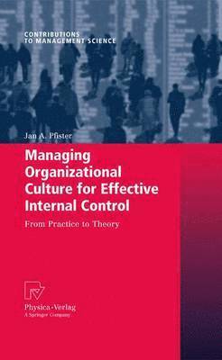 Managing Organizational Culture for Effective Internal Control 1
