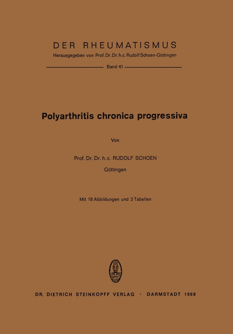 R. Schoen - Polyarthritis Chronica Progressiva, Häftad