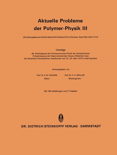 bokomslag Aktuelle Probleme der Polymer-Physik III