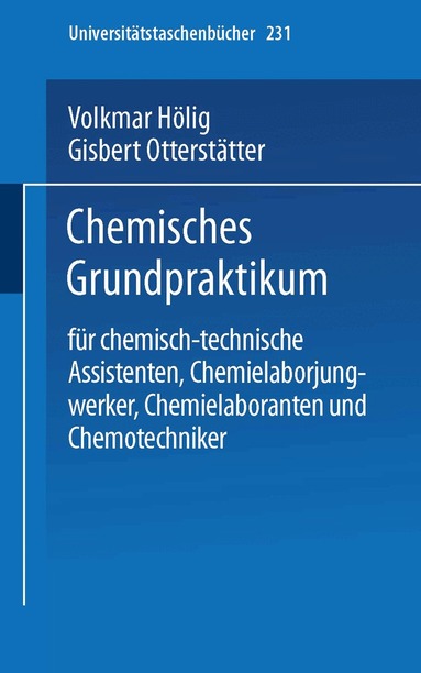 V. Hölig, G. Otterstätter - Chemisches Grundpraktikum, Häftad