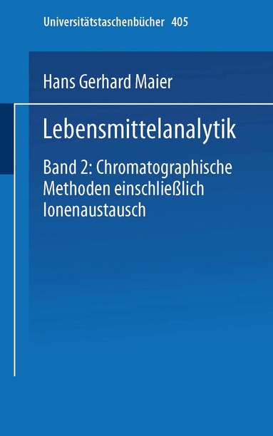 H.G. Maier - Lebensmittelanalytik, Häftad