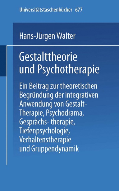 bokomslag Gestalttheorie und Psychotherapie