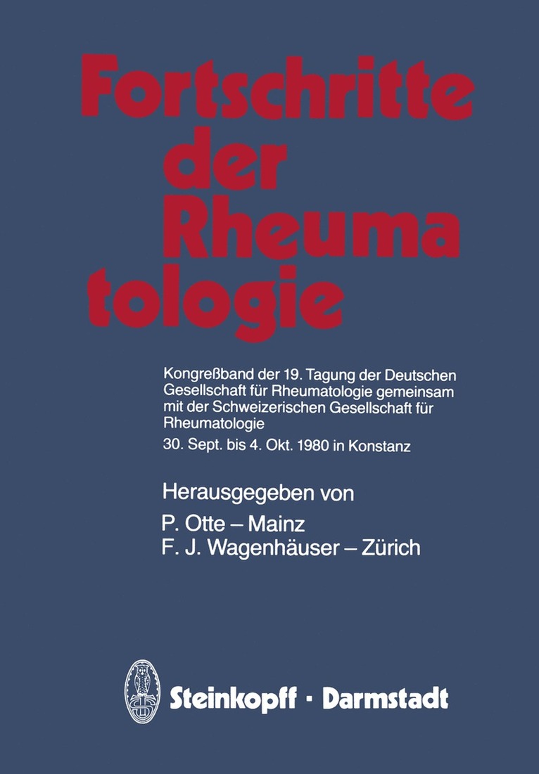 P. Otte, F.J. Wagenhäuser, F. J. Wagenhäuser - Fortschritte der Rheumatologie, Häftad