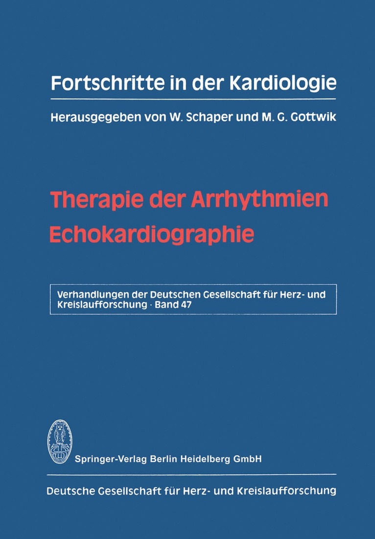 Therapie der Arrhythmien. Echokardiographie 1